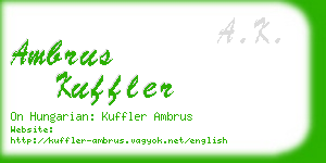 ambrus kuffler business card
